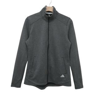 Adidas Elevated Jacket Womens Medium Dark Gray Full Zip Lightweight  Athletic
